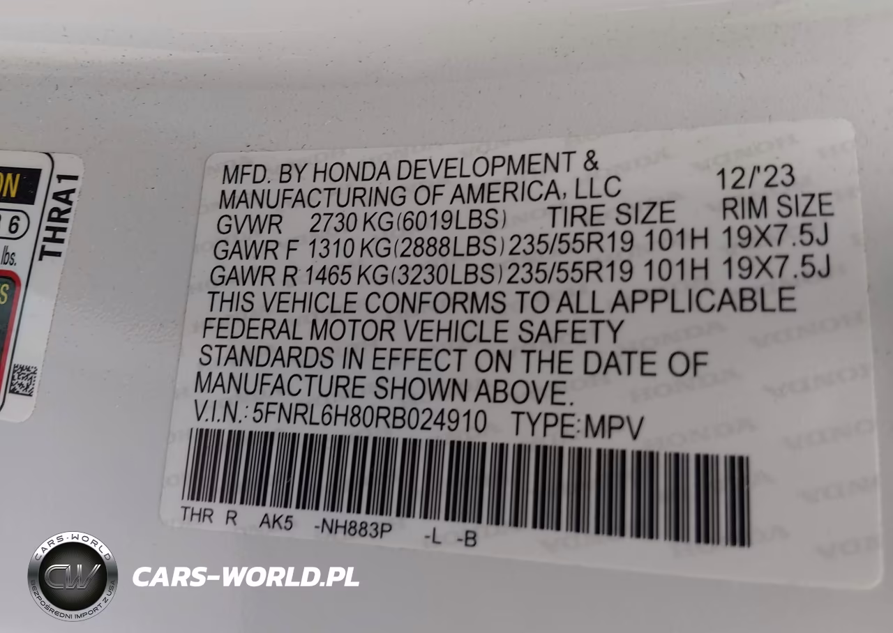 2024 Honda Odyssey Touring VIN:5FNRL6H80RB024910 - 9