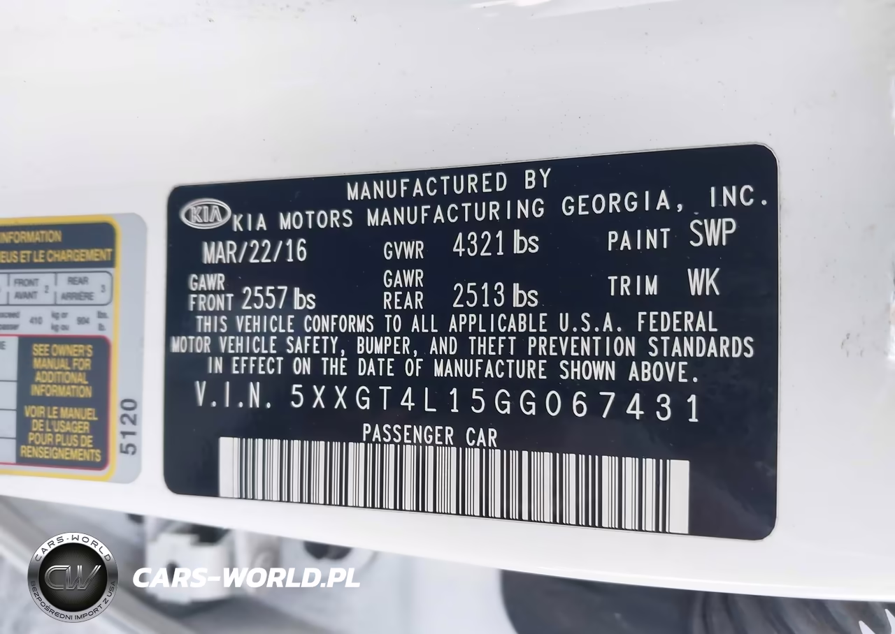 2016 Kia Optima Lx Turbo VIN:5XXGT4L15GG067431 - 9