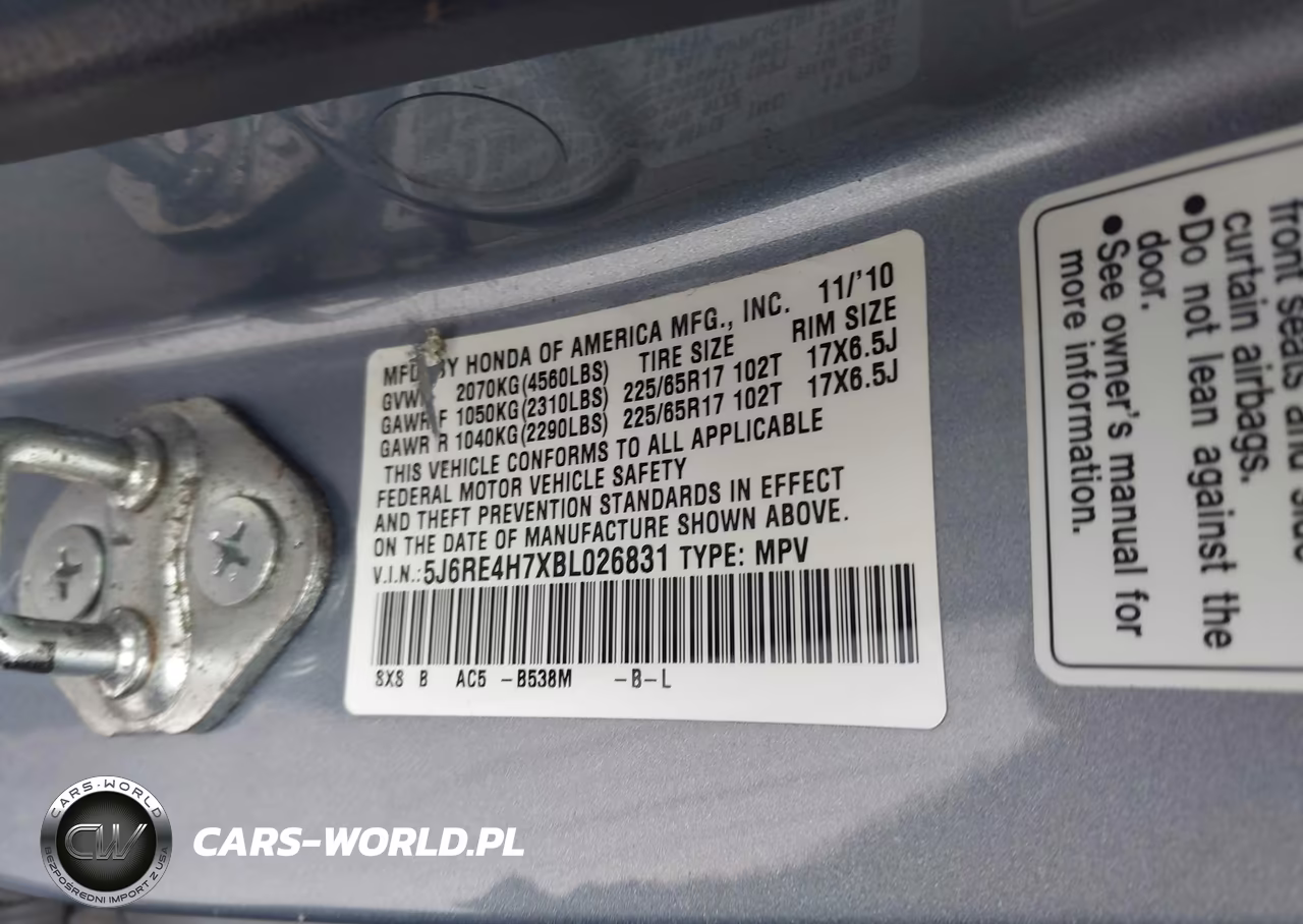 2011 Honda Cr-V Ex-L VIN:5J6RE4H7XBL026831 - 9