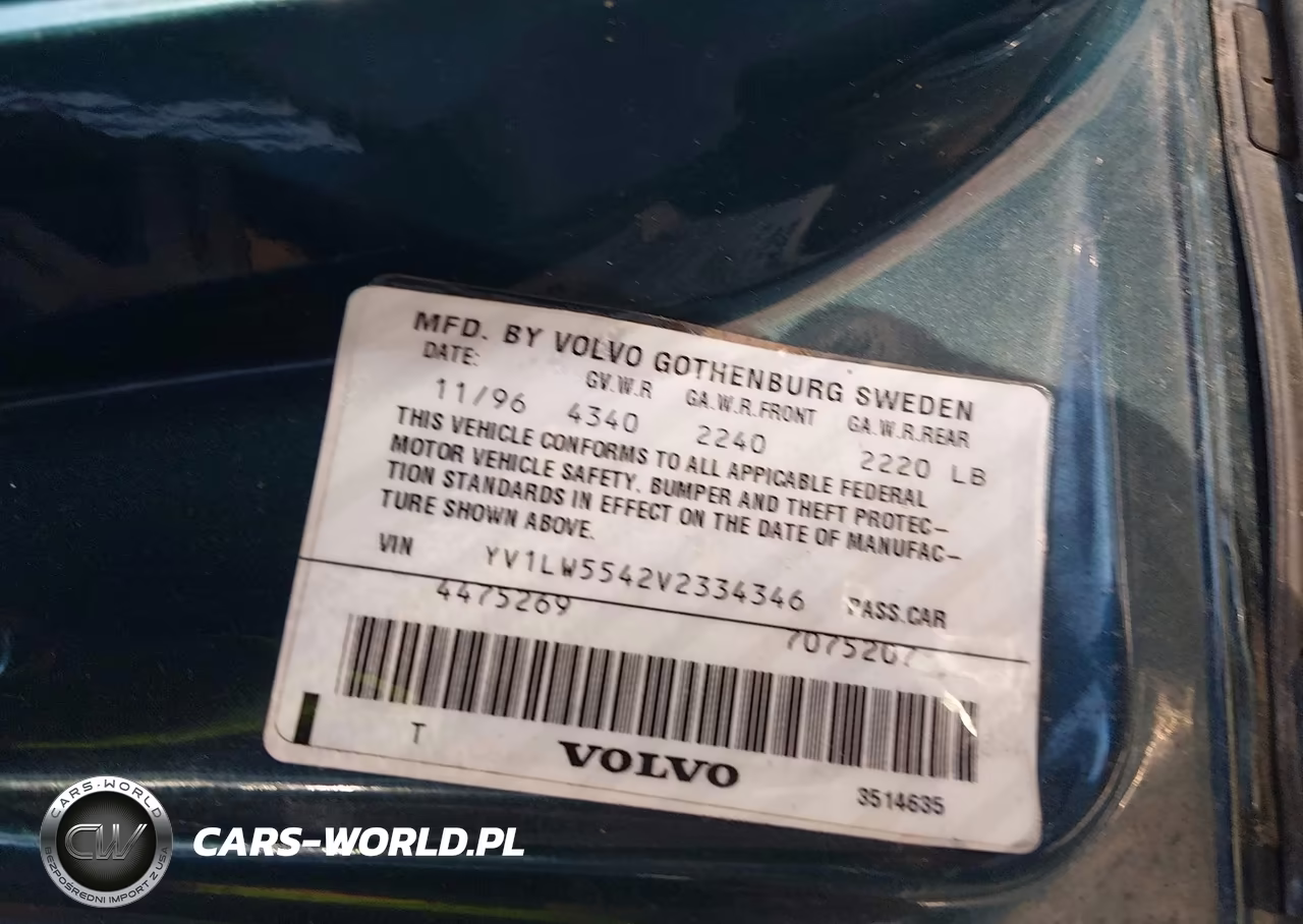1997 Volvo 850 Gt VIN:YV1LW5542V2334346 - 9