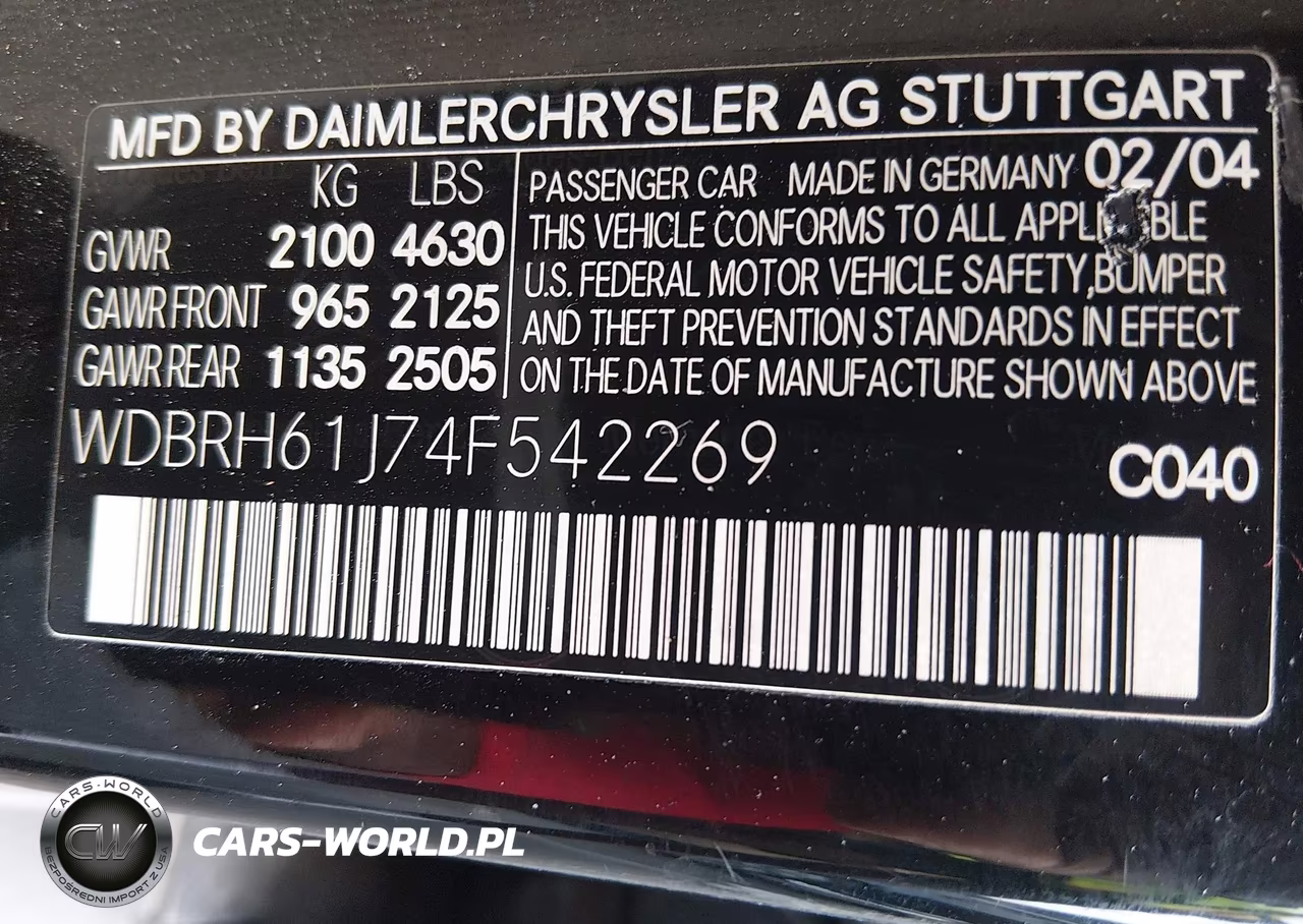 2004 Mercedes-Benz C 240 VIN:WDBRH61J74F542269 - 9