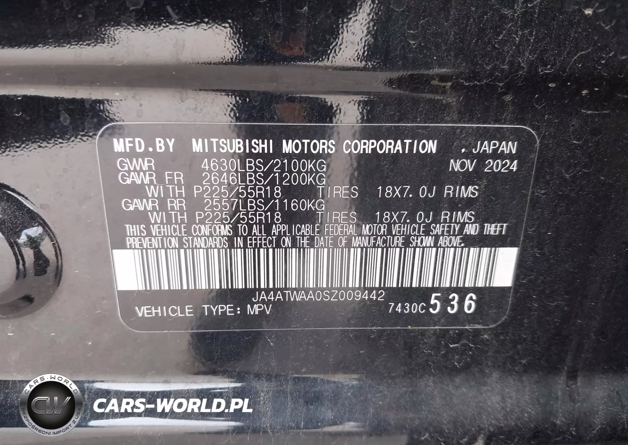 2025 Mitsubishi Eclipse Cross Black Edition S-Awc-Se S-Awc-Sel S-Awc VIN:JA4ATWAA0SZ009442 - 9