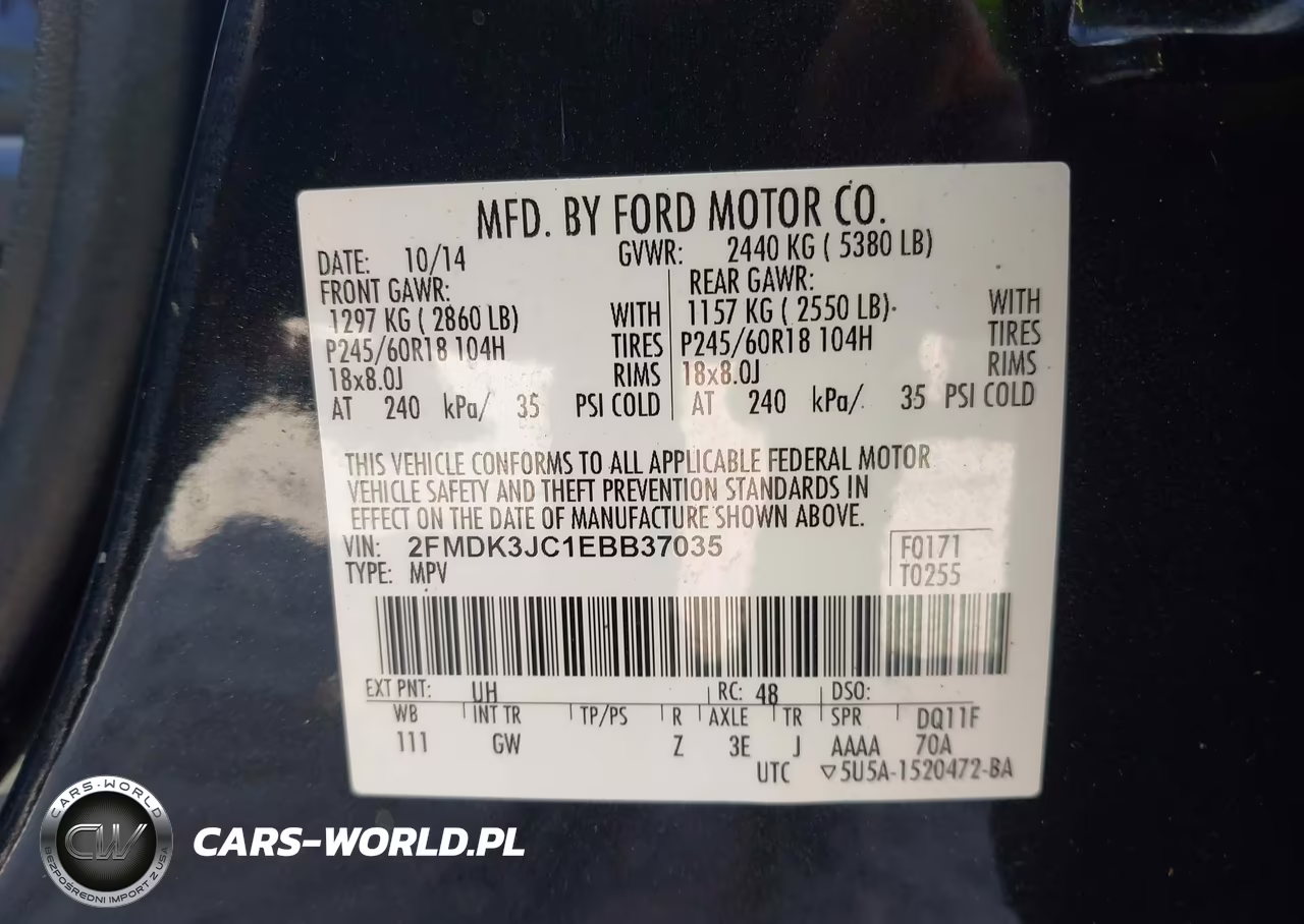 2014 Ford Edge Sel VIN:2FMDK3JC1EBB37035 - 9