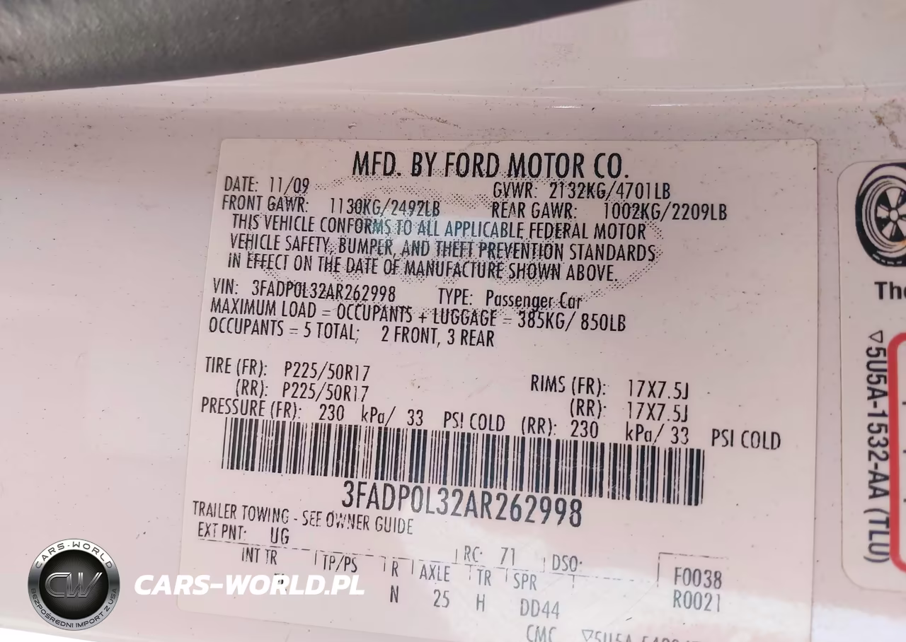 2010 Ford Fusion Hybrid VIN:3FADP0L32AR262998 - 9