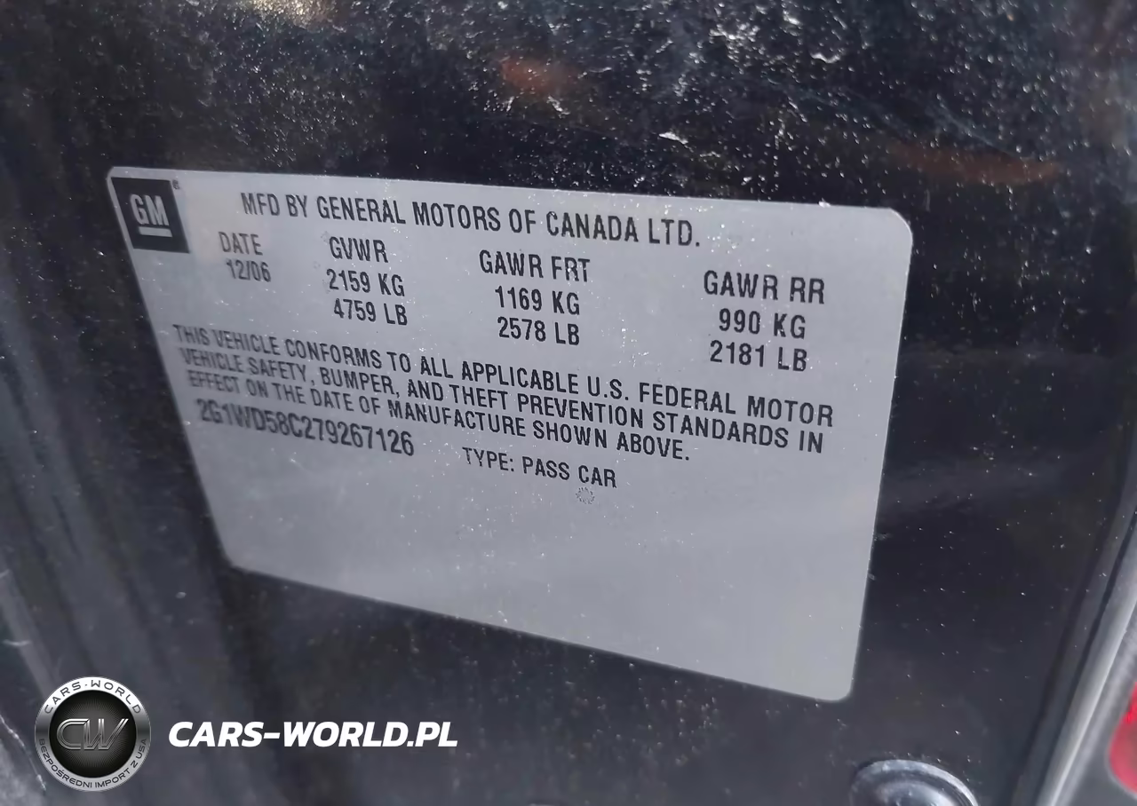 2007 Chevrolet Impala Ss VIN:2G1WD58C279267126 - 9