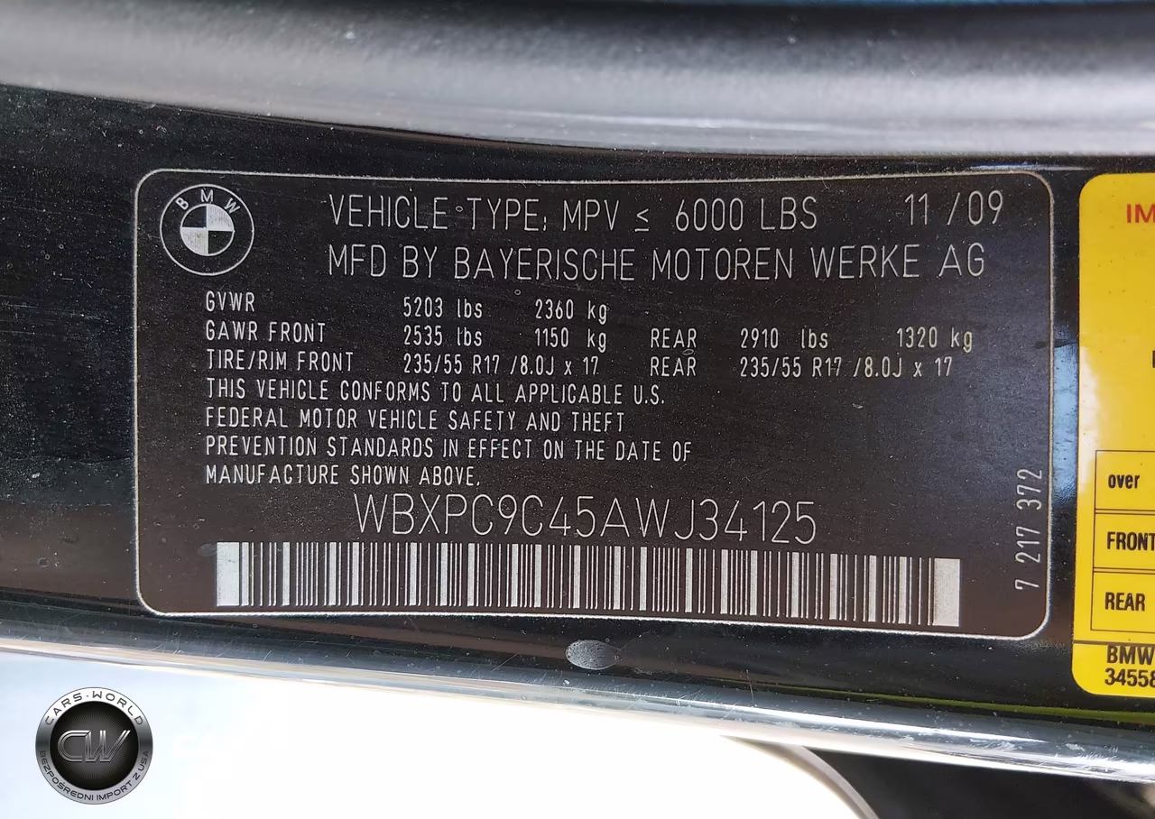 2010 BMW X3 xDrive30I VIN:WBXPC9C45AWJ34125 - 9