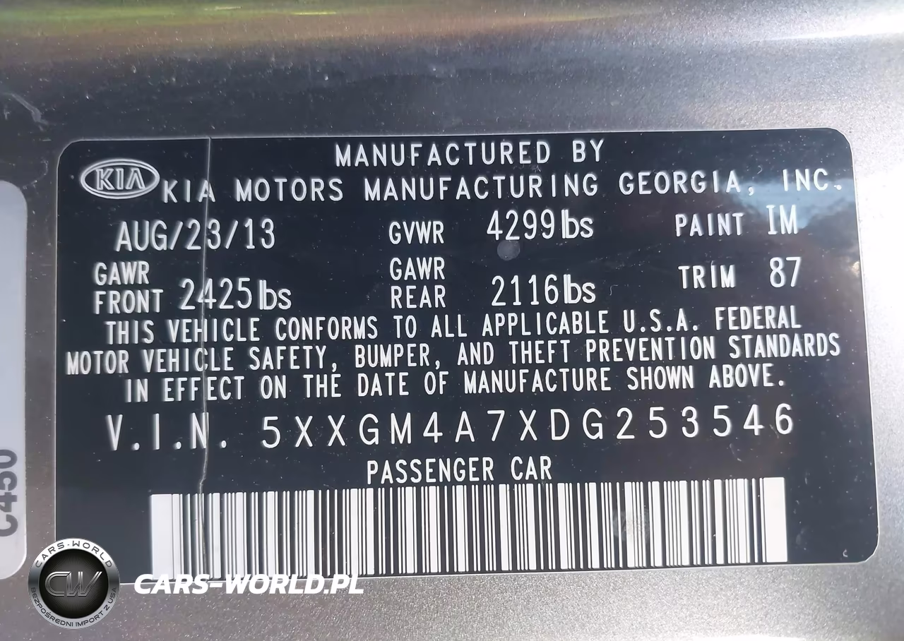 2013 Kia Optima Lx VIN:5XXGM4A7XDG253546 - 9