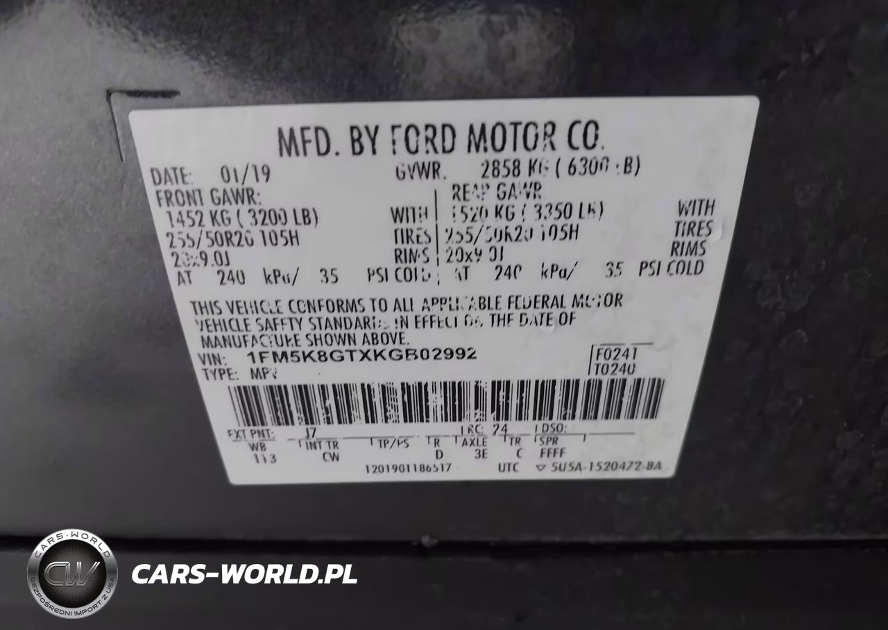 2019 Ford Explorer Sport VIN:1FM5K8GTXKGB02992 - 9