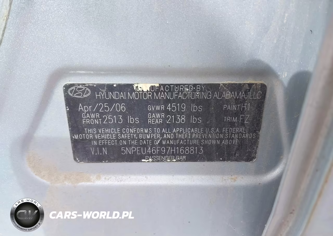 2007 Hyundai Sonata Limited-Se V6 VIN:5NPEU46F97H168813 - 9