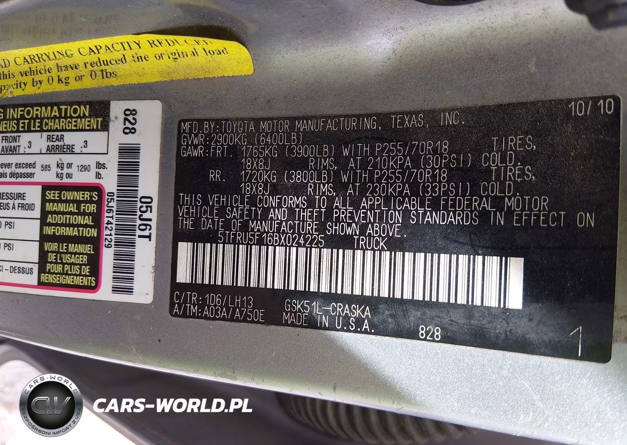 2011 Toyota Tundra Grade V6 VIN:5TFRU5F16BX024225 - 9
