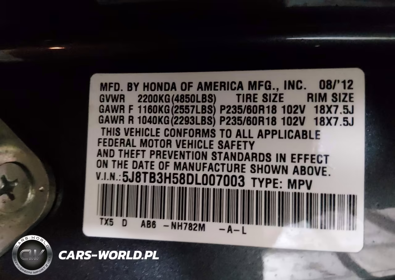 2013 Acura Rdx VIN:5J8TB3H58DL007003 - 9