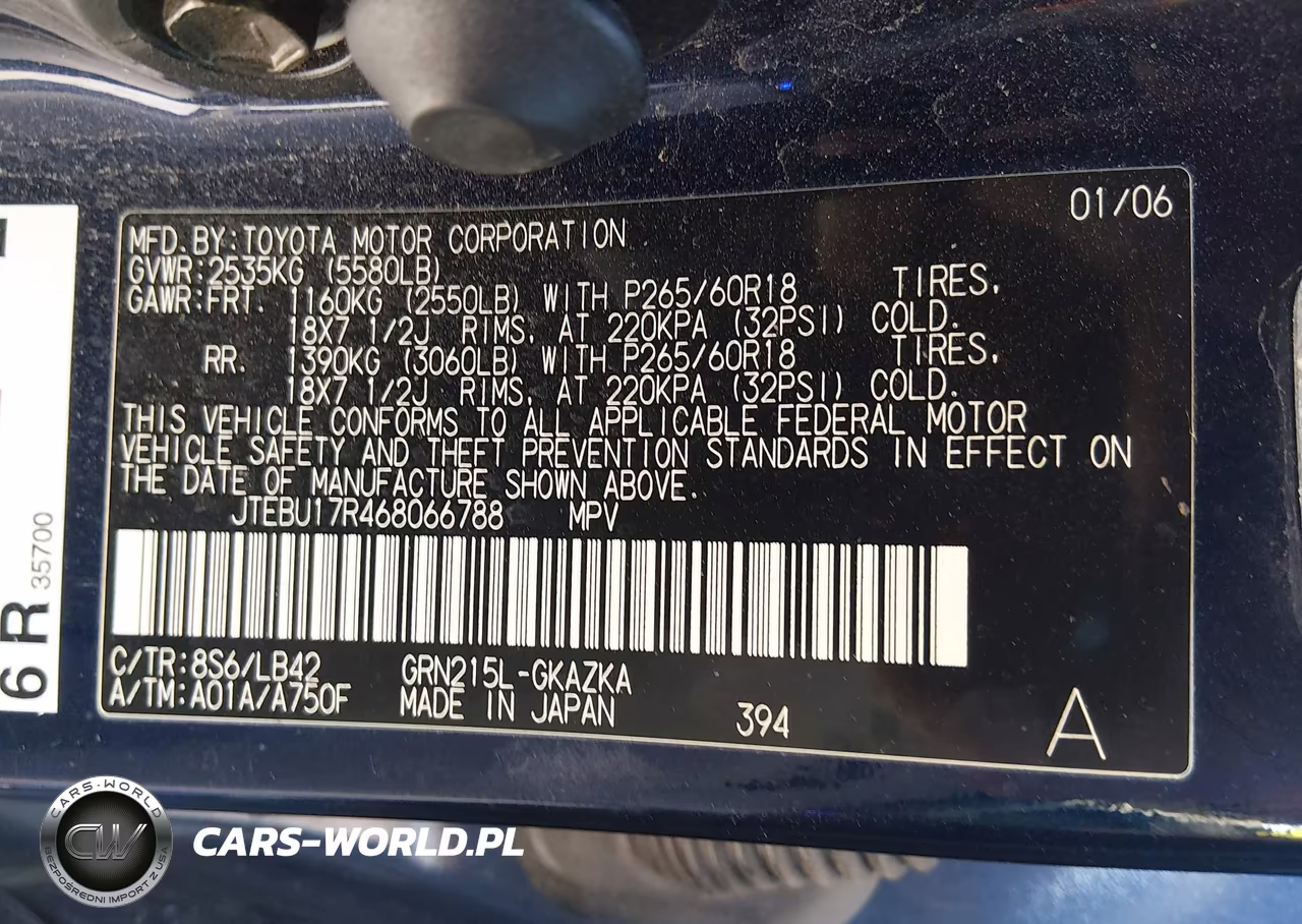 2006 Toyota 4Runner Limited V6 VIN:JTEBU17R468066788 - 9