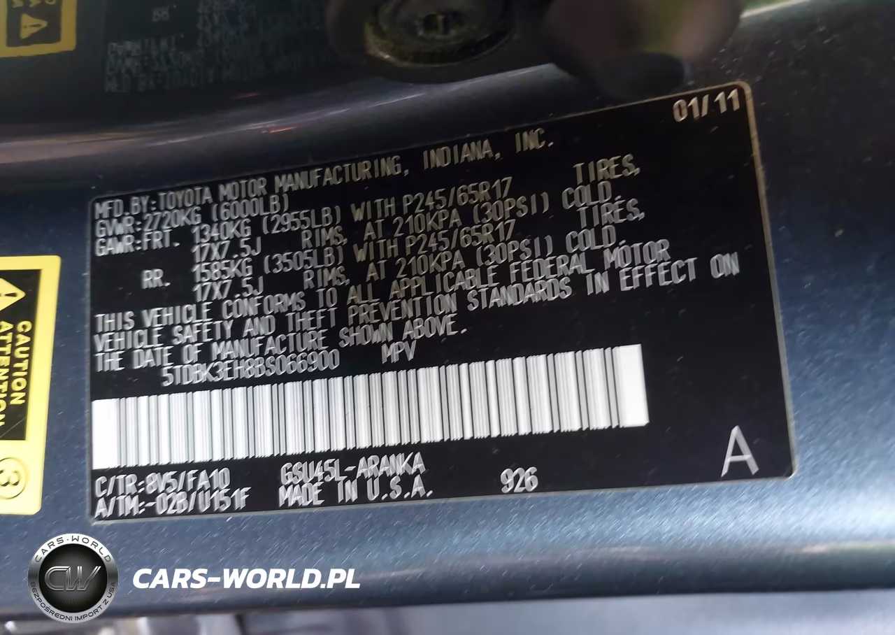 2011 Toyota Highlander Base V6 VIN:5TDBK3EH8BS066900 - 9