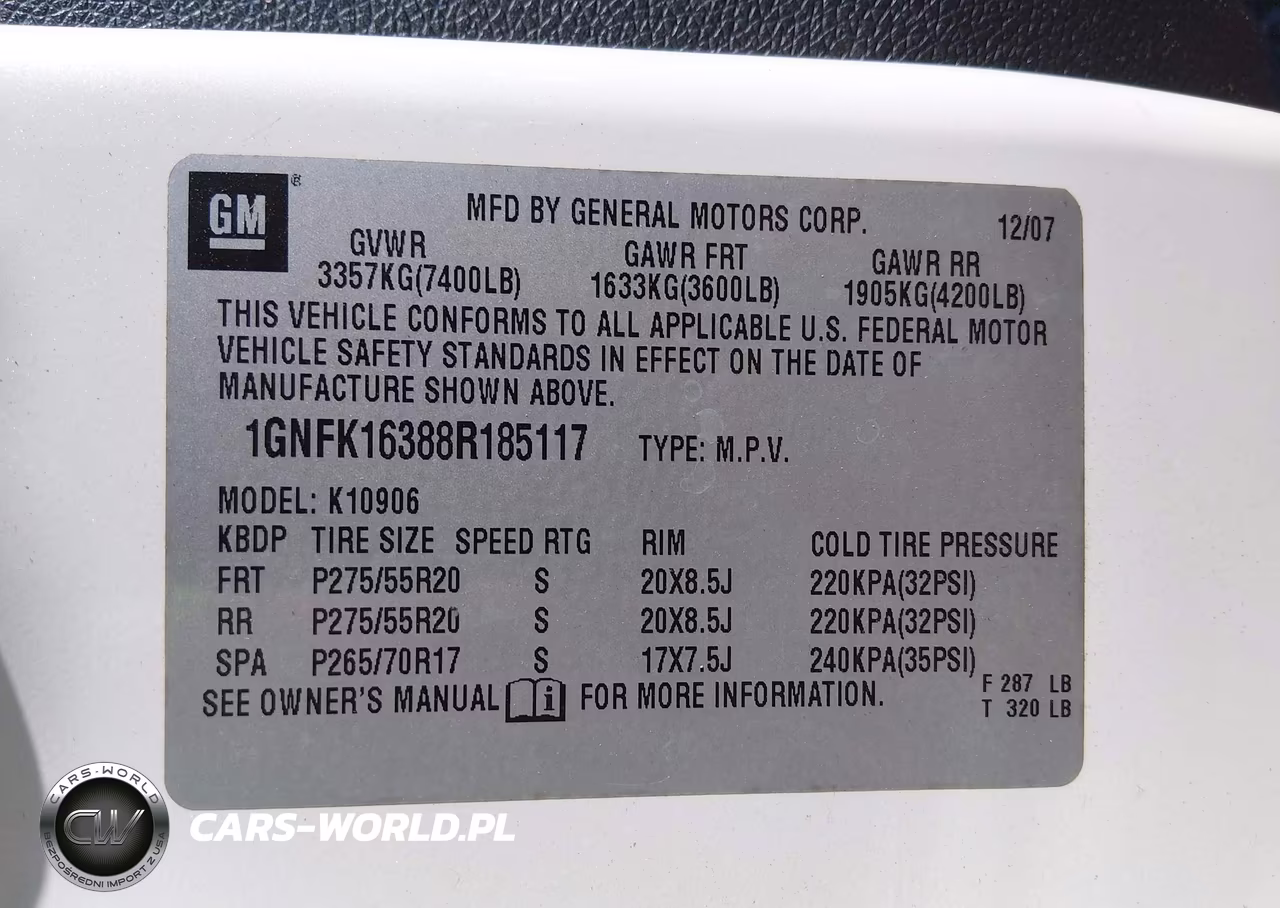 2008 Chevrolet Suburban 1500 Ltz VIN:1GNFK16388R185117 - 9