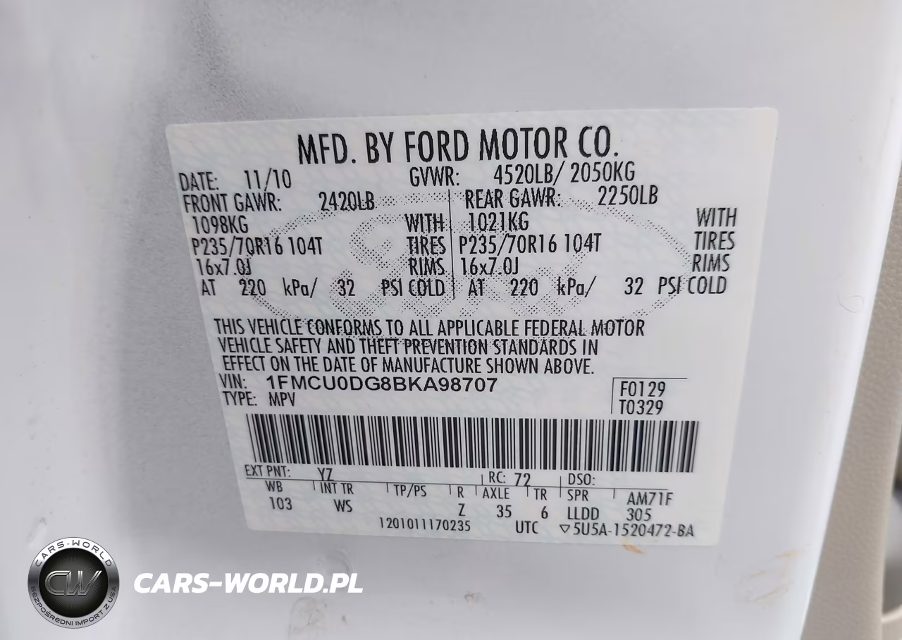 2011 Ford Escape Xlt VIN:1FMCU0DG8BKA98707 - 9