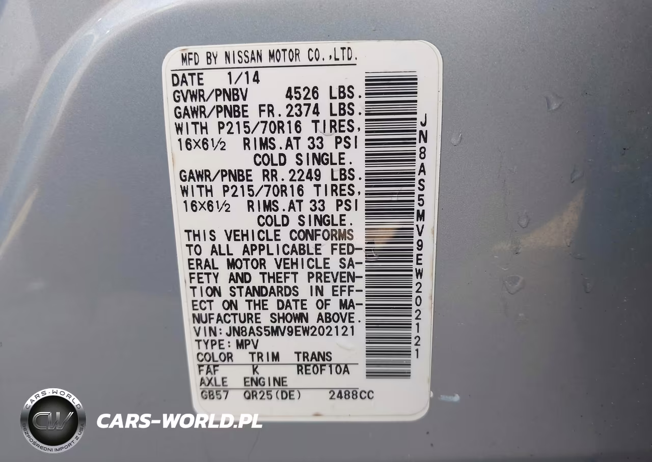 2014 Nissan Rogue Select S VIN:JN8AS5MV9EW202121 - 9