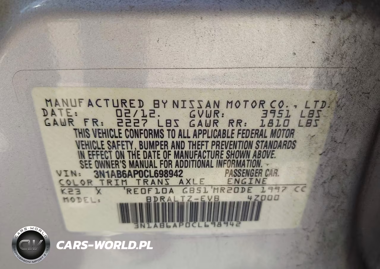 2012 Nissan Sentra 2.0 S VIN:3N1AB6AP0CL698942 - 9