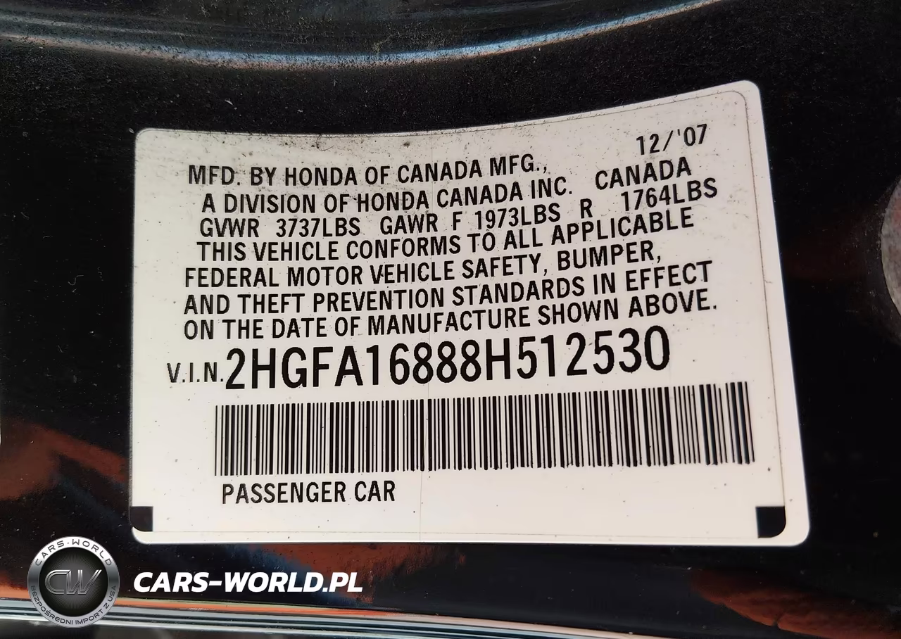 2008 Honda Civic Ex VIN:2HGFA16888H512530 - 9