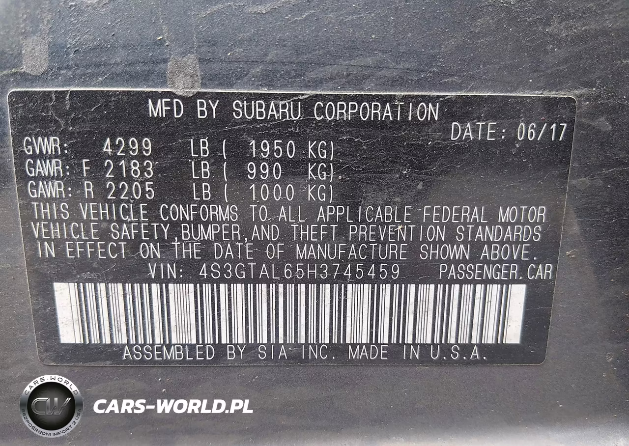2017 Subaru Impreza 2.0I Sport VIN:4S3GTAL65H3745459 - 9