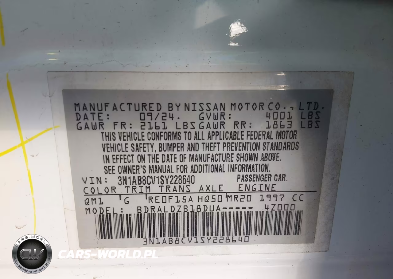 2025 Nissan Sentra Sv VIN:3N1AB8CV1SY228640 - 9