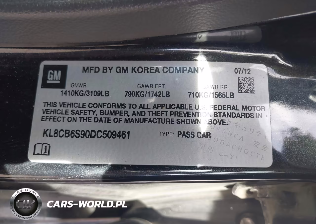 2013 Chevrolet Spark Ls Auto VIN:KL8CB6S90DC509461 - 9