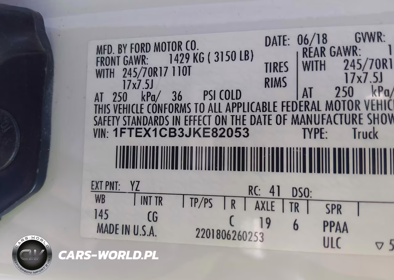 2018 Ford F-150 Xl VIN:1FTEX1CB3JKE82053 - 9