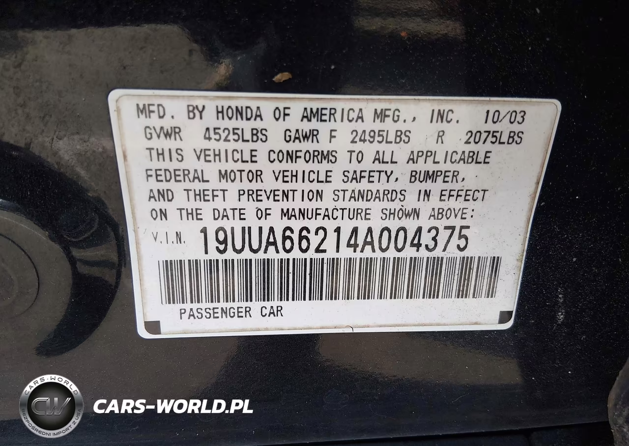 2004 Acura Tl VIN:19UUA66214A004375 - 9