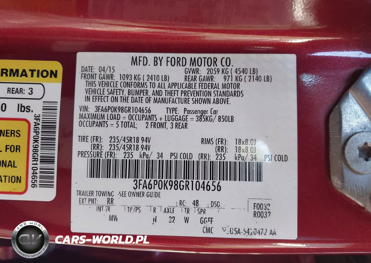 2016 Ford Fusion Titanium VIN:3FA6P0K98GR104656 - 9