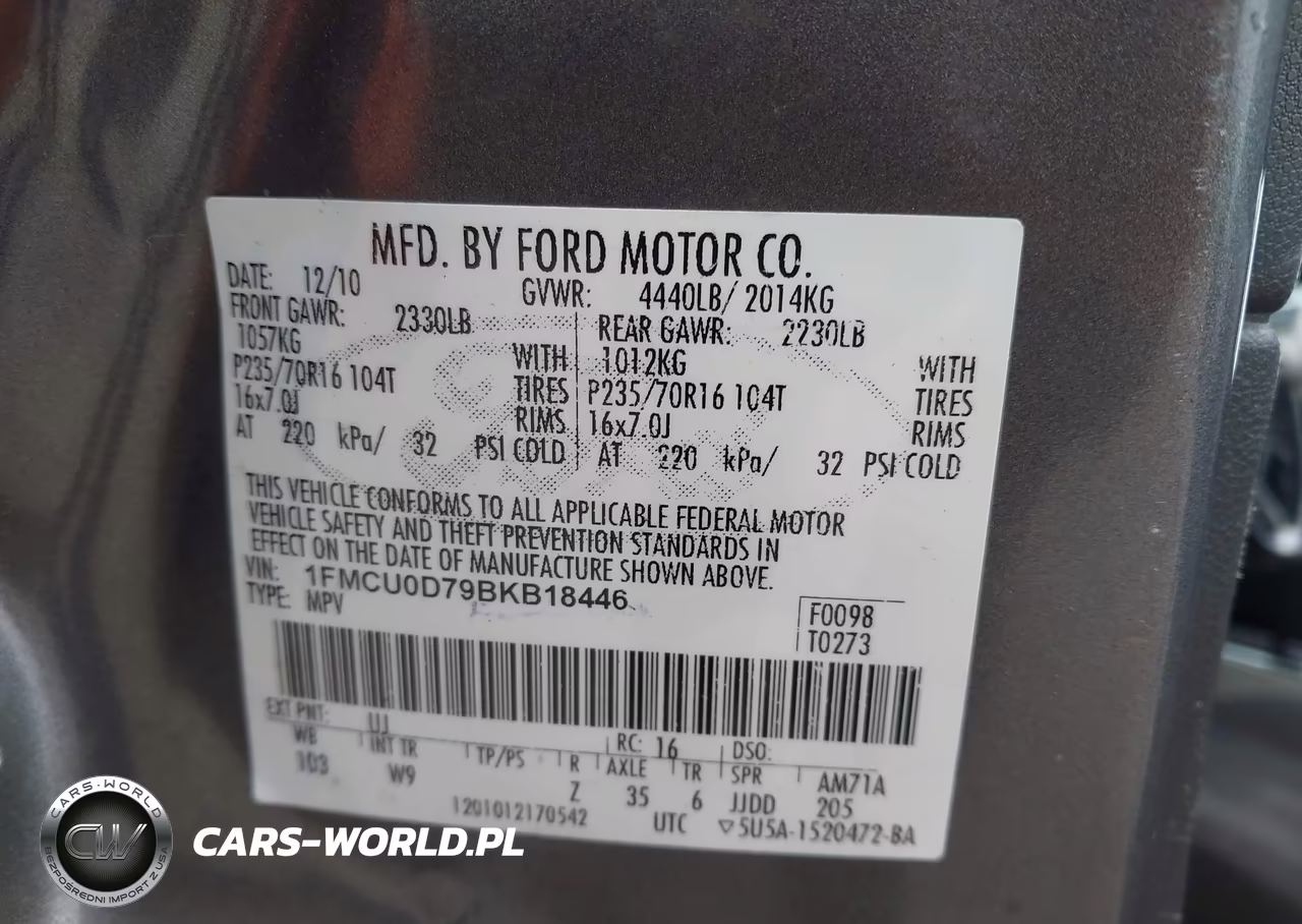2011 Ford Escape Xlt VIN:1FMCU0D79BKB18446 - 9