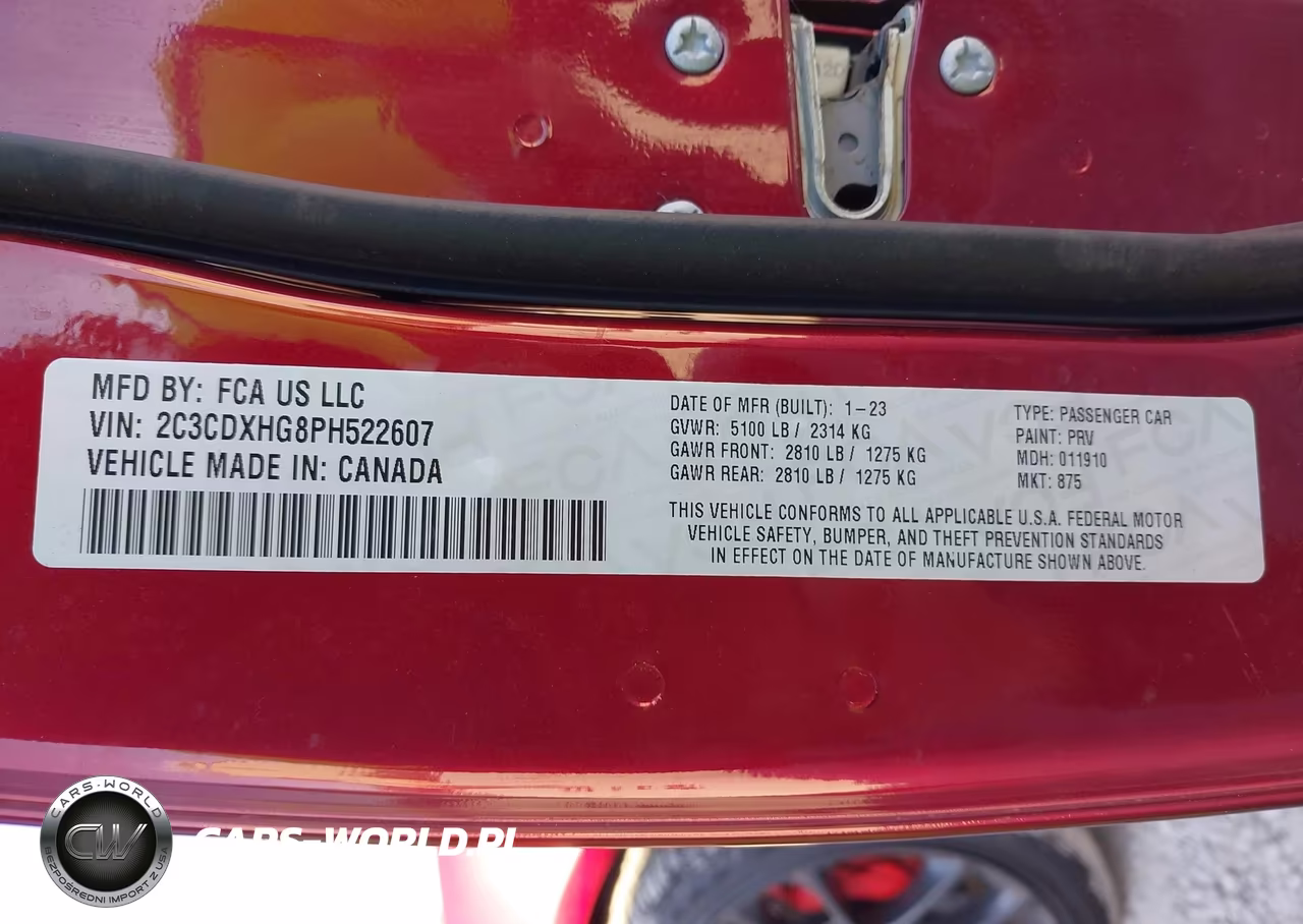 2023 Dodge Charger Gt VIN:2C3CDXHG8PH522607 - 9