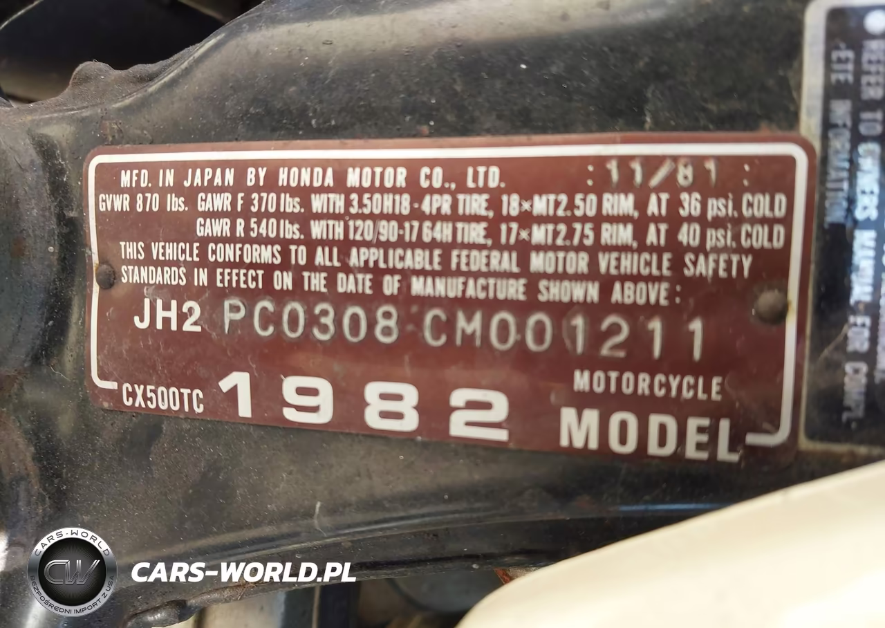 1982 Honda Cx500 T VIN:JH2PC0308CM001211 - 10