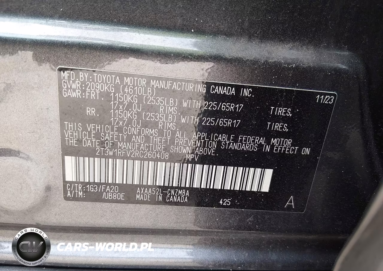 2024 Toyota Rav4 Xle VIN:2T3W1RFV2RC260408 - 9