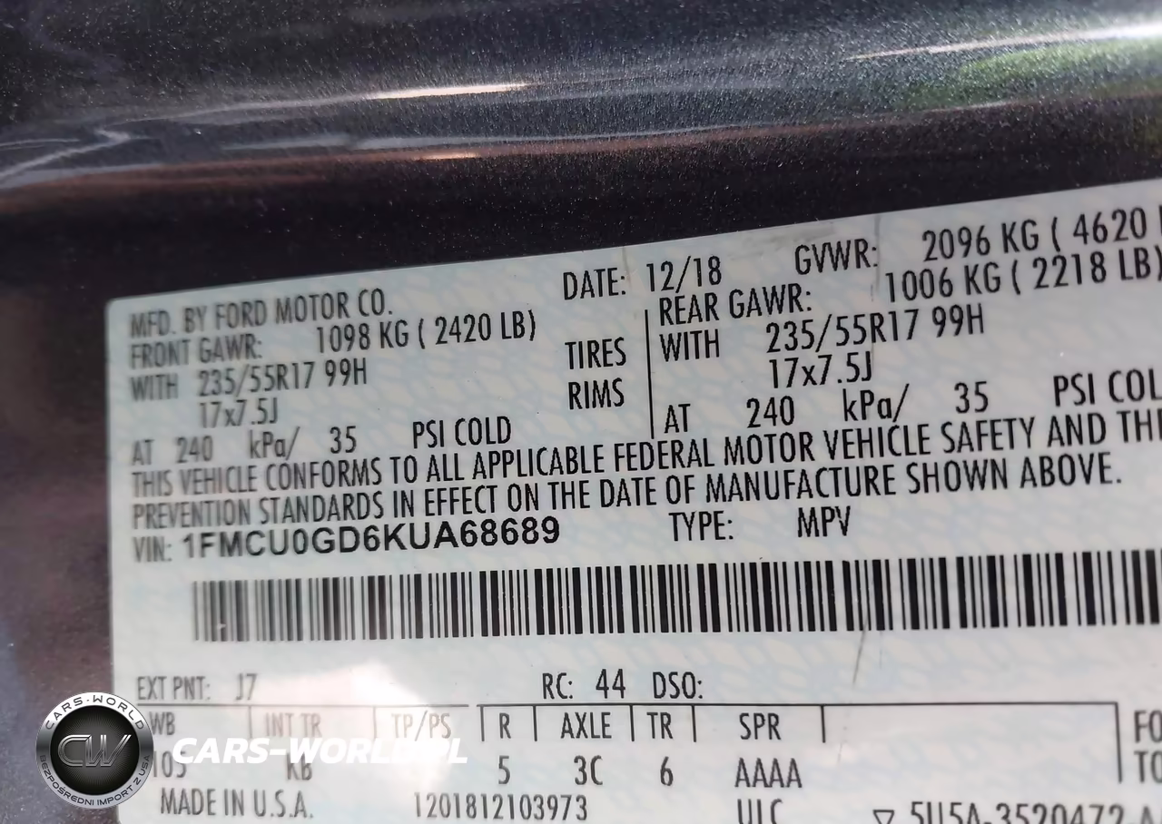 2019 Ford Escape Se VIN:1FMCU0GD6KUA68689 - 9