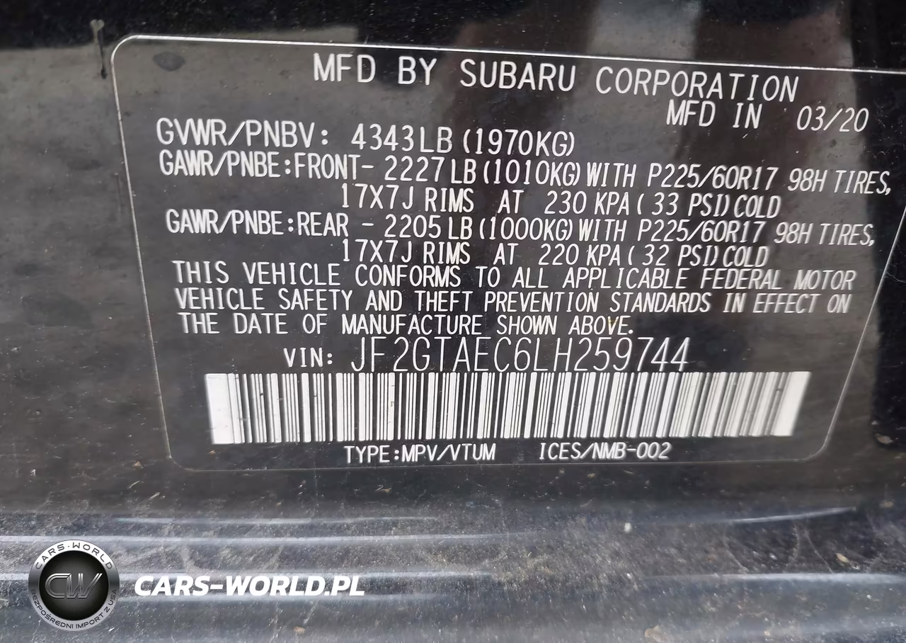 2020 Subaru Crosstrek Premium VIN:JF2GTAEC6LH259744 - 9