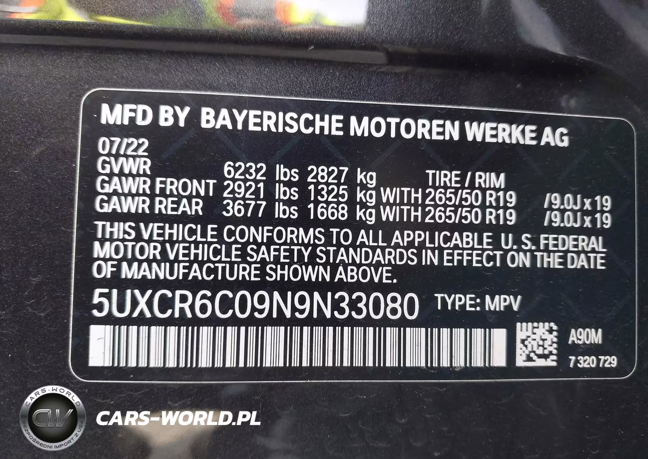 2022 BMW X5 xDrive40I VIN:5UXCR6C09N9N33080 - 9