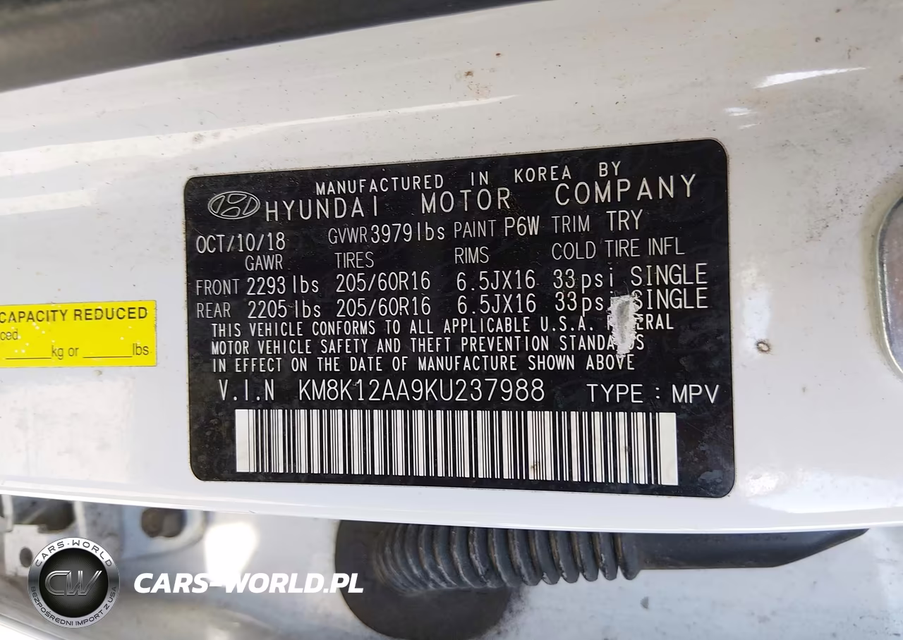2019 Hyundai Kona Se VIN:KM8K12AA9KU237988 - 9