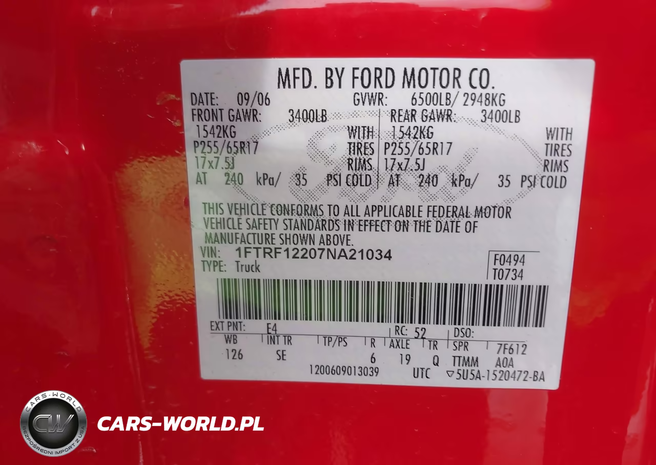2007 Ford F-150 Stx-Xl-Xlt VIN:1FTRF12207NA21034 - 9