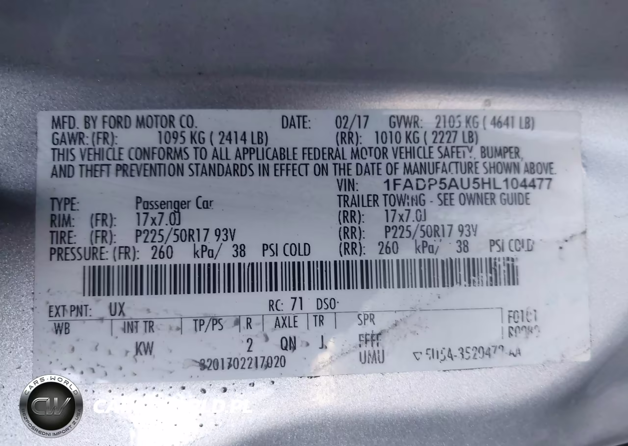 2017 Ford C-Max Hybrid Se VIN:1FADP5AU5HL104477 - 9