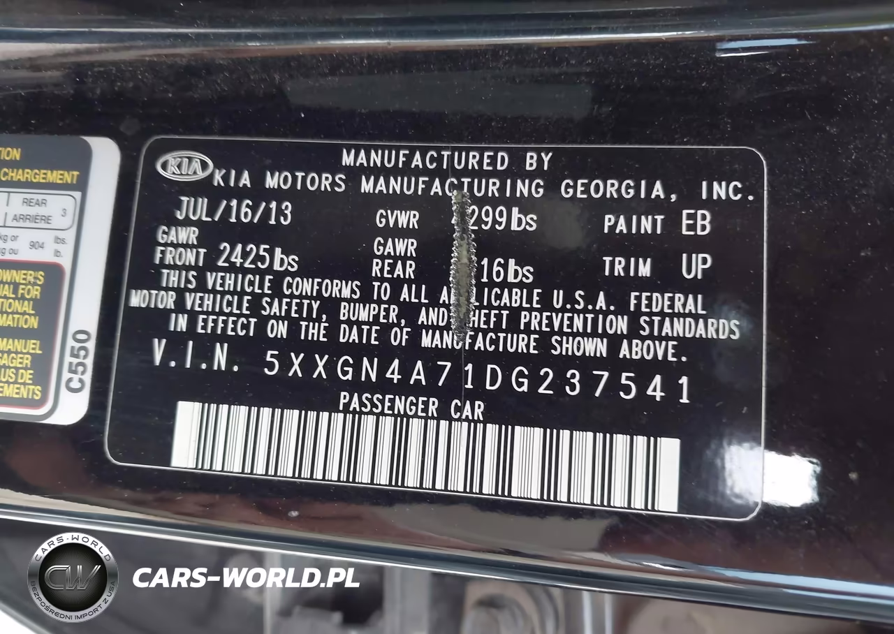 2013 Kia Optima Ex VIN:5XXGN4A71DG237541 - 9