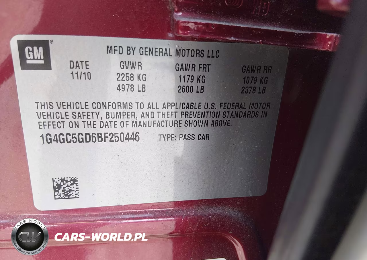 2011 Buick Lacrosse Cxl VIN:1G4GC5GD6BF250446 - 9