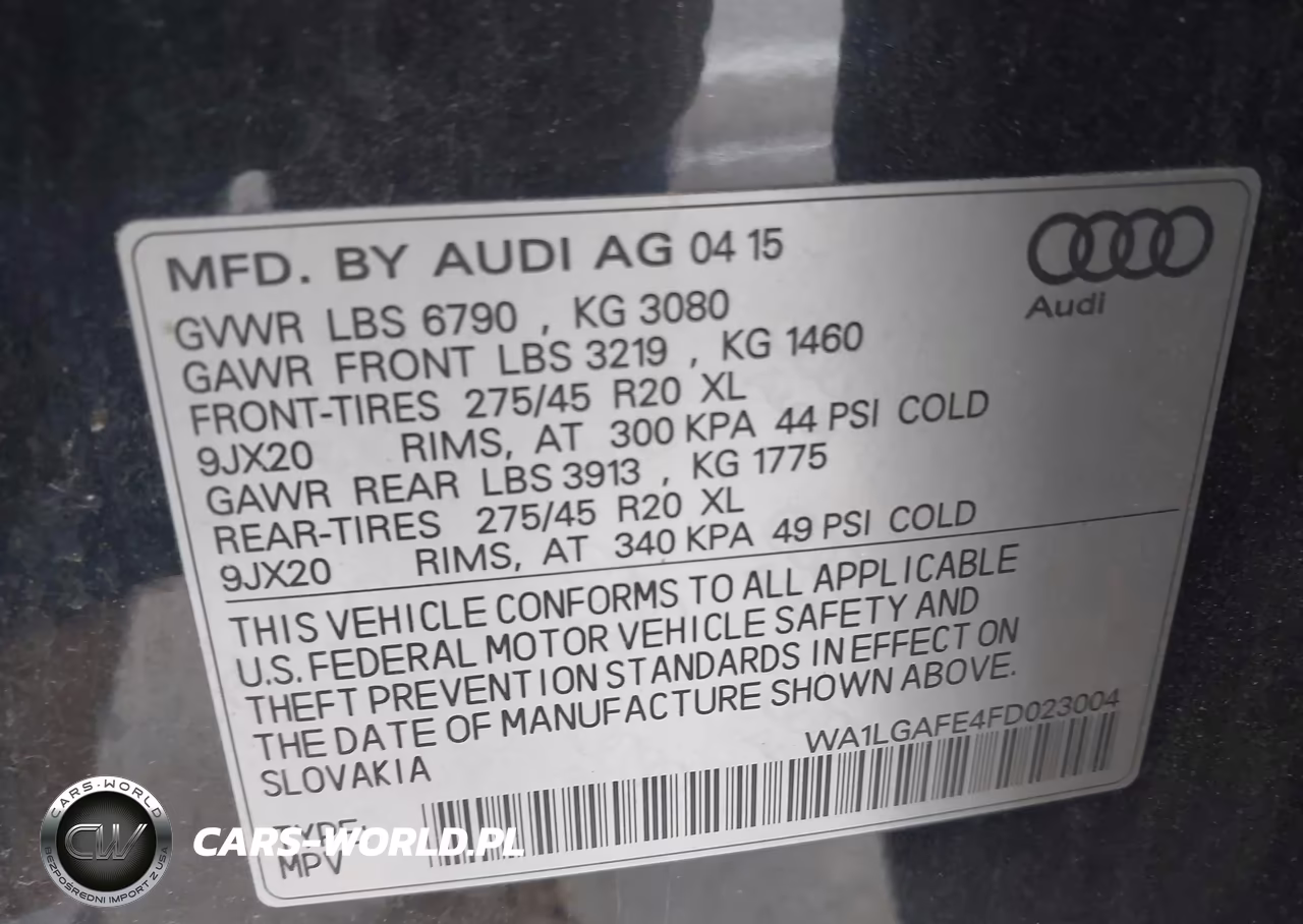 2015 Audi Q7 3.0T Premium VIN:WA1LGAFE4FD023004 - 9