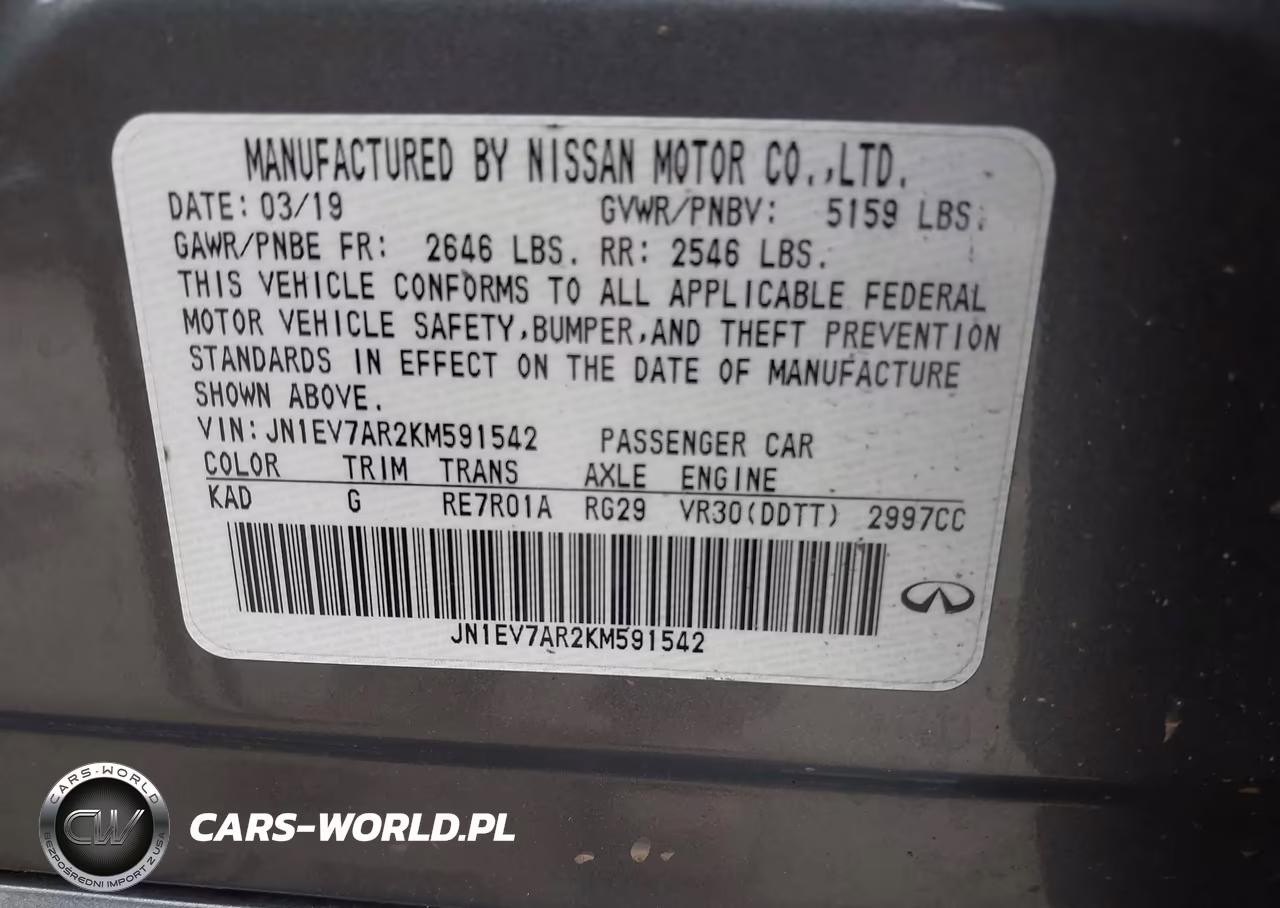2019 Infiniti Q50 3.0T Luxe VIN:JN1EV7AR2KM591542 - 9