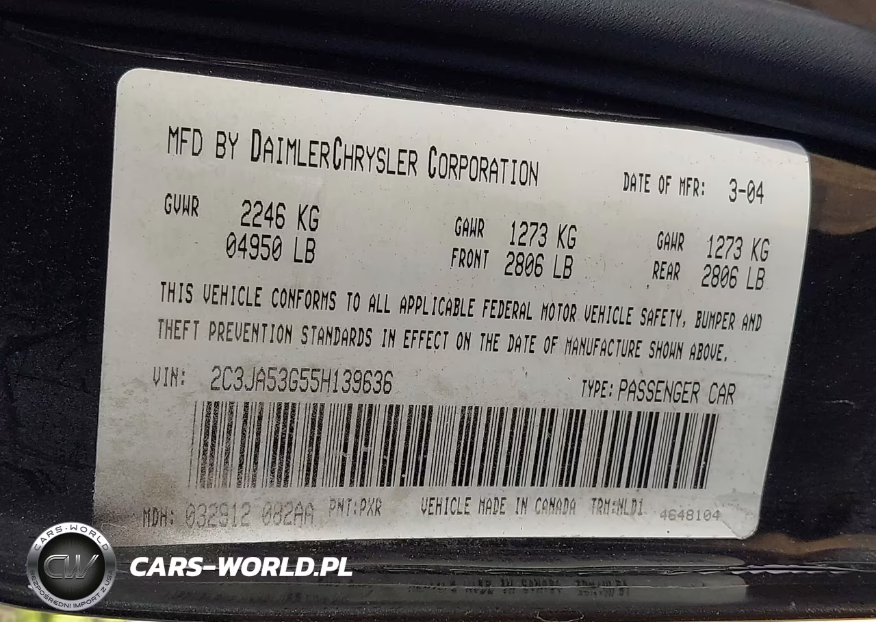 2005 Chrysler 300 Touring VIN:2C3JA53G55H139636 - 9