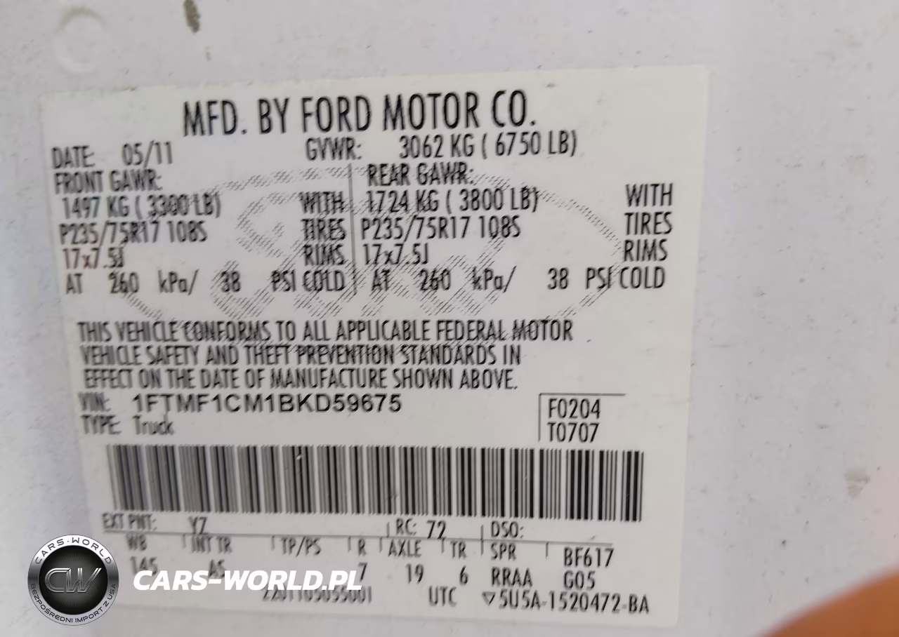 2011 Ford F-150 Xl VIN:1FTMF1CM1BKD59675 - 9