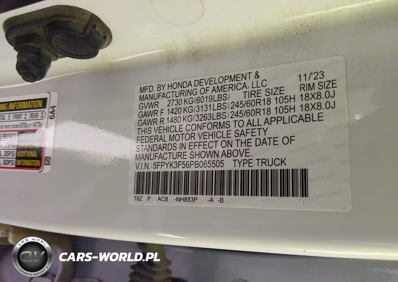 2023 Honda Ridgeline Rtl VIN:5FPYK3F56PB065505 - 9