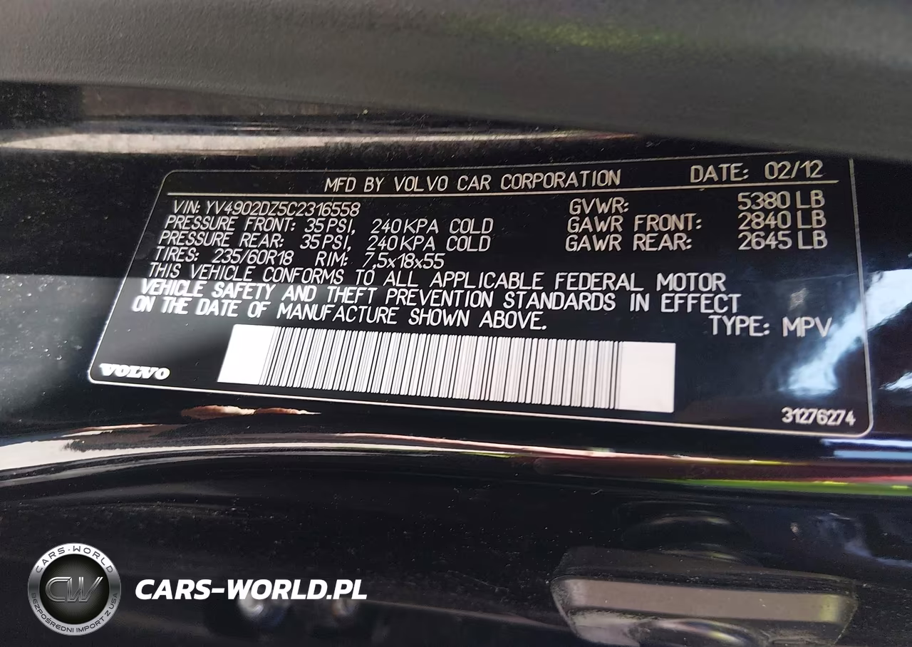 2012 Volvo Xc60 T6-T6 Platinum-T6 Premier Plus-T6 R-Design-T6 R-Design Platinum-T6 R-Design Premier Plus VIN:YV4902DZ5C2316558 - 9