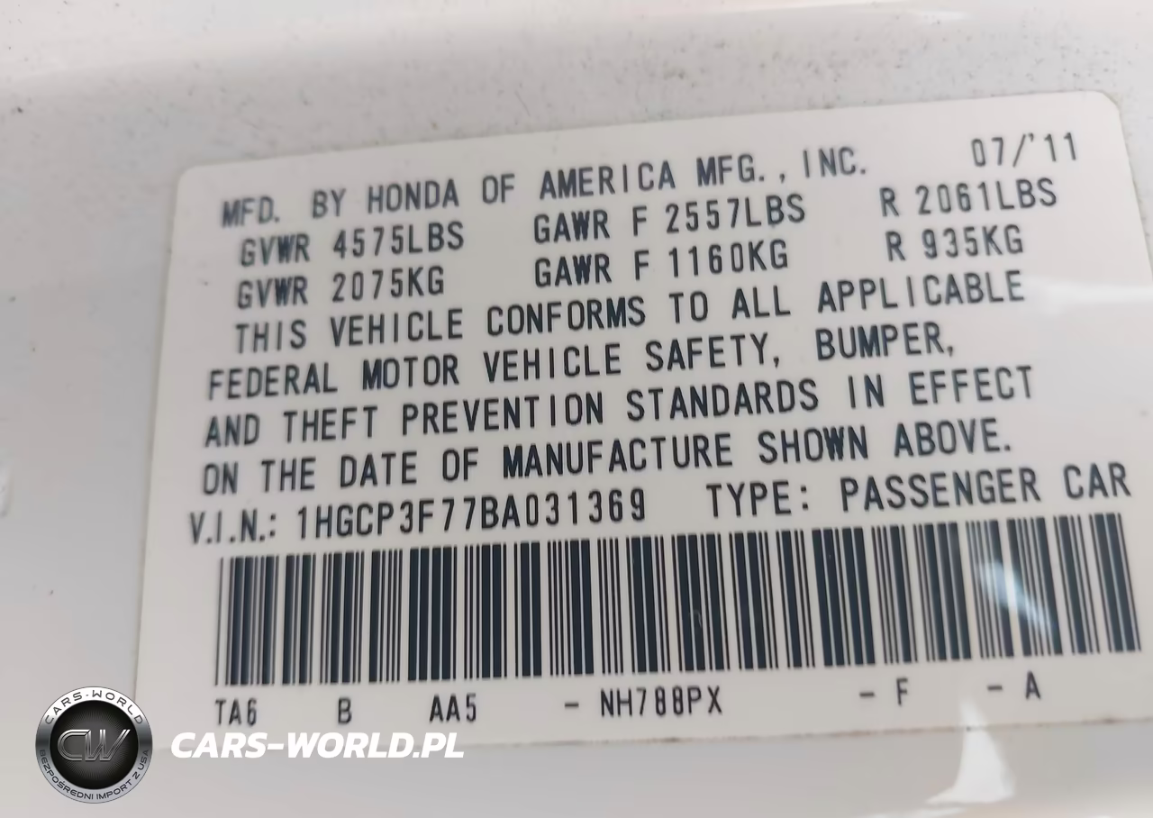 2011 Honda Accord 3.5 Ex VIN:1HGCP3F77BA031369 - 9