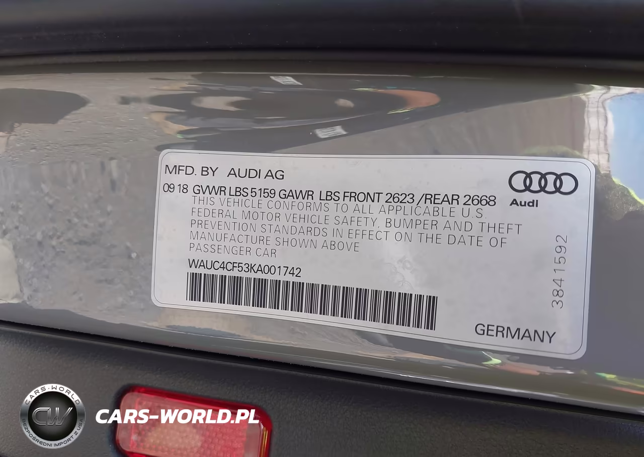 2019 Audi S5 3.0T Premium VIN:WAUC4CF53KA001742 - 9