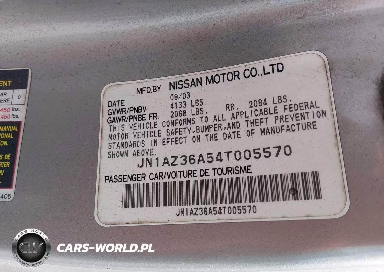 2004 Nissan 350Z Touring VIN:JN1AZ36A54T005570 - 9