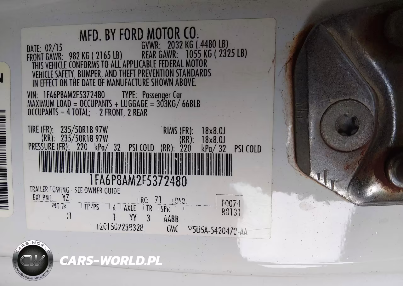 2015 Ford Mustang V6 VIN:1FA6P8AM2F5372480 - 9